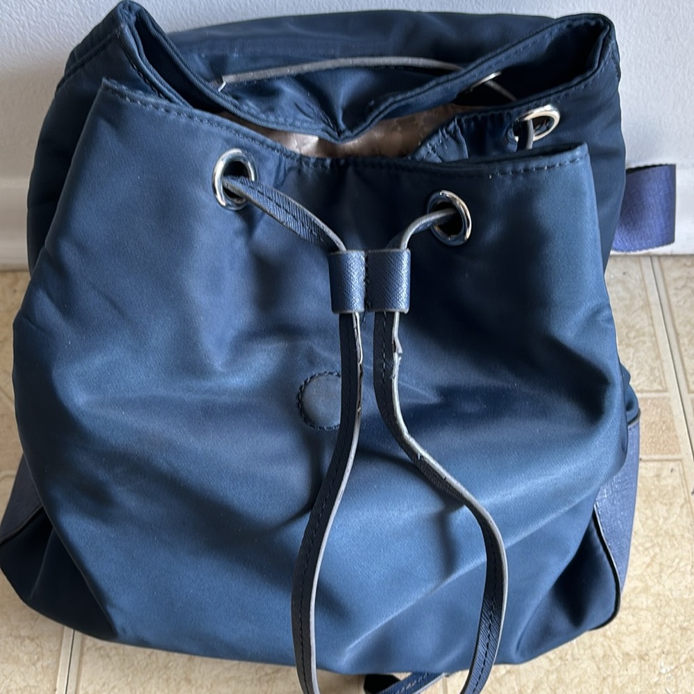 Karl Lagerfeld Nylon Drawstring Backpack Navy - Picture 5 of 7